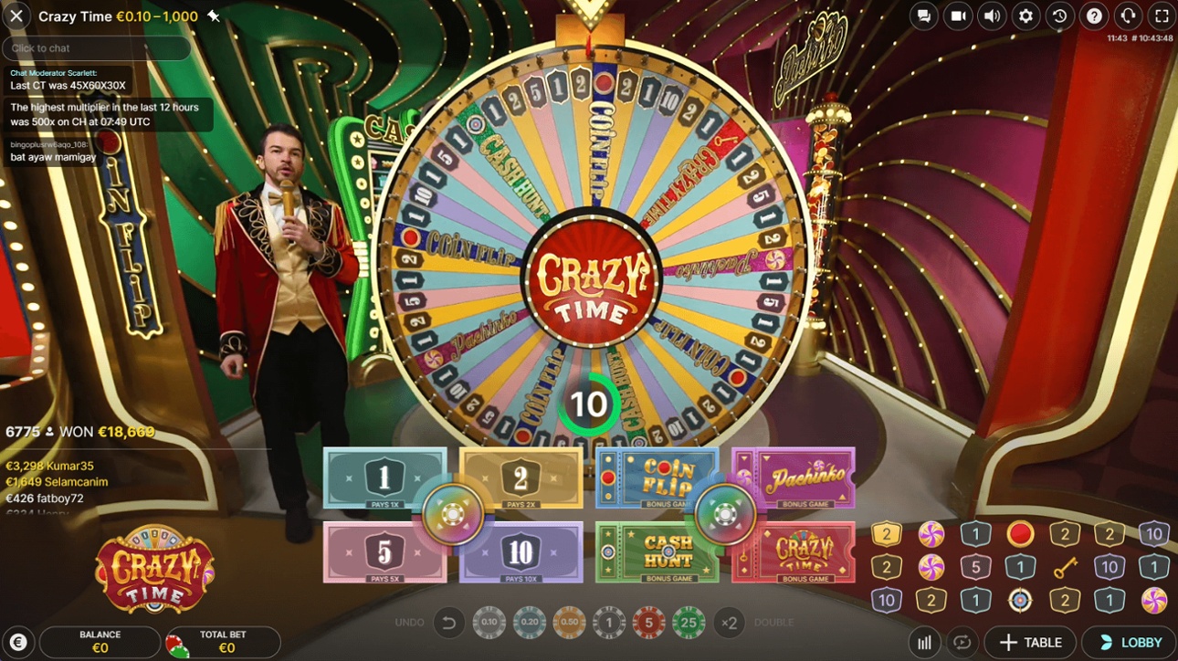 Crazy Time live casino game show